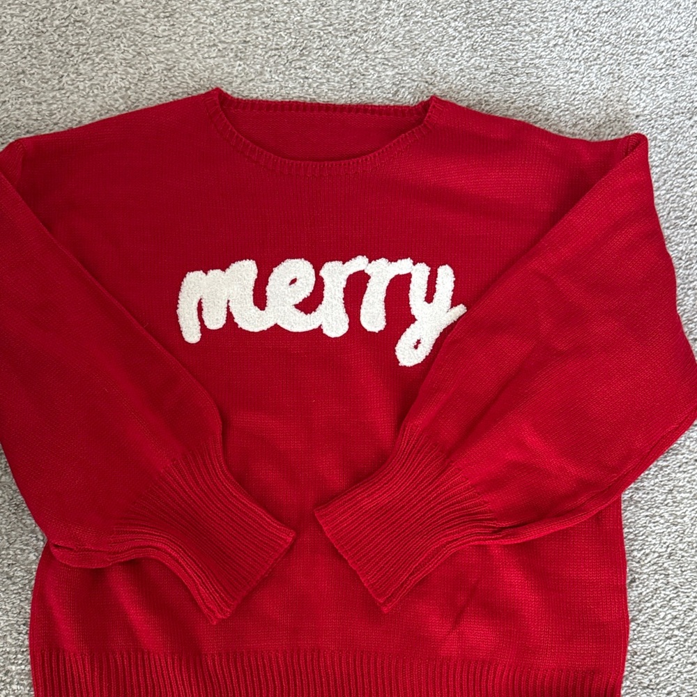 Red 'Merry' Sweater